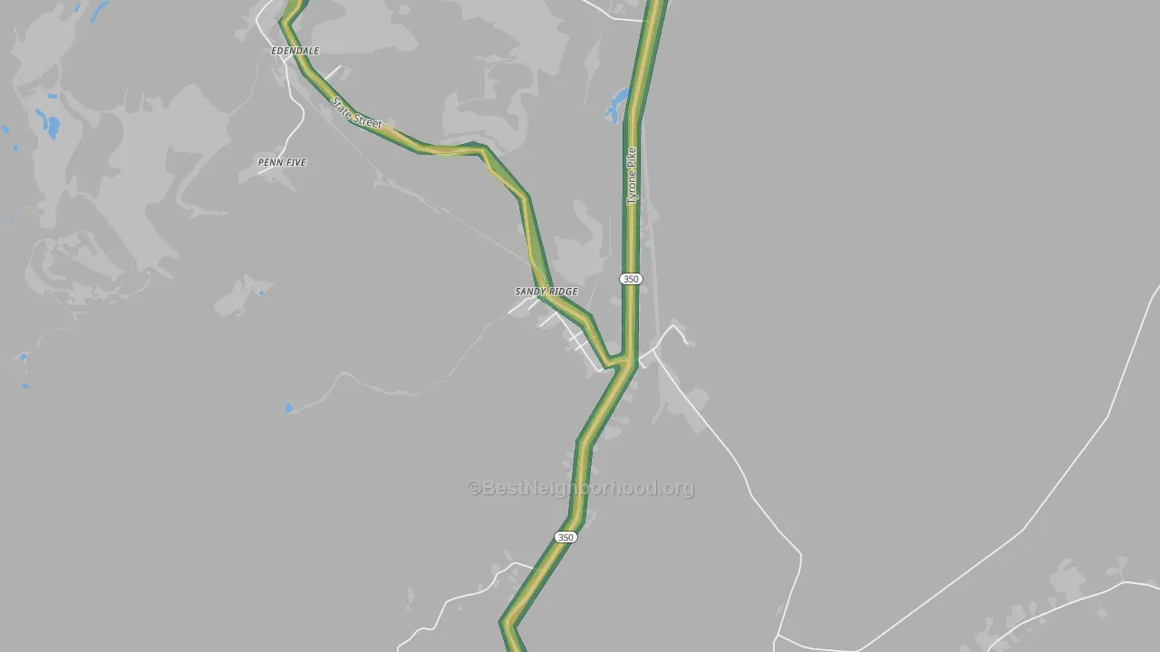 Sandy Ridge, PA Map of Noise Levels in Sandy Ridge