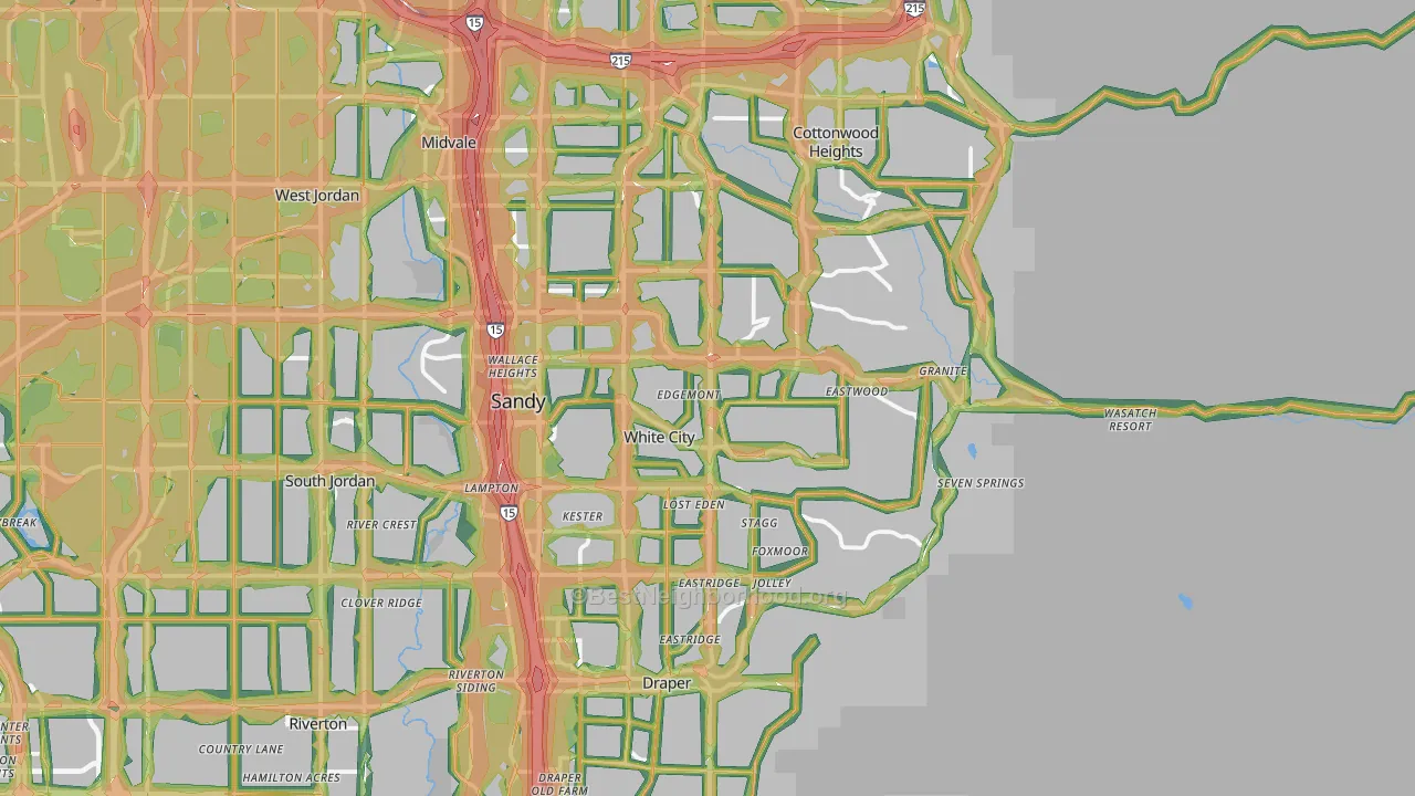 Sandy, UT Map of Noise Levels in Sandy