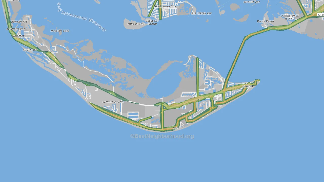Sanibel, FL Map of Noise Levels in Sanibel