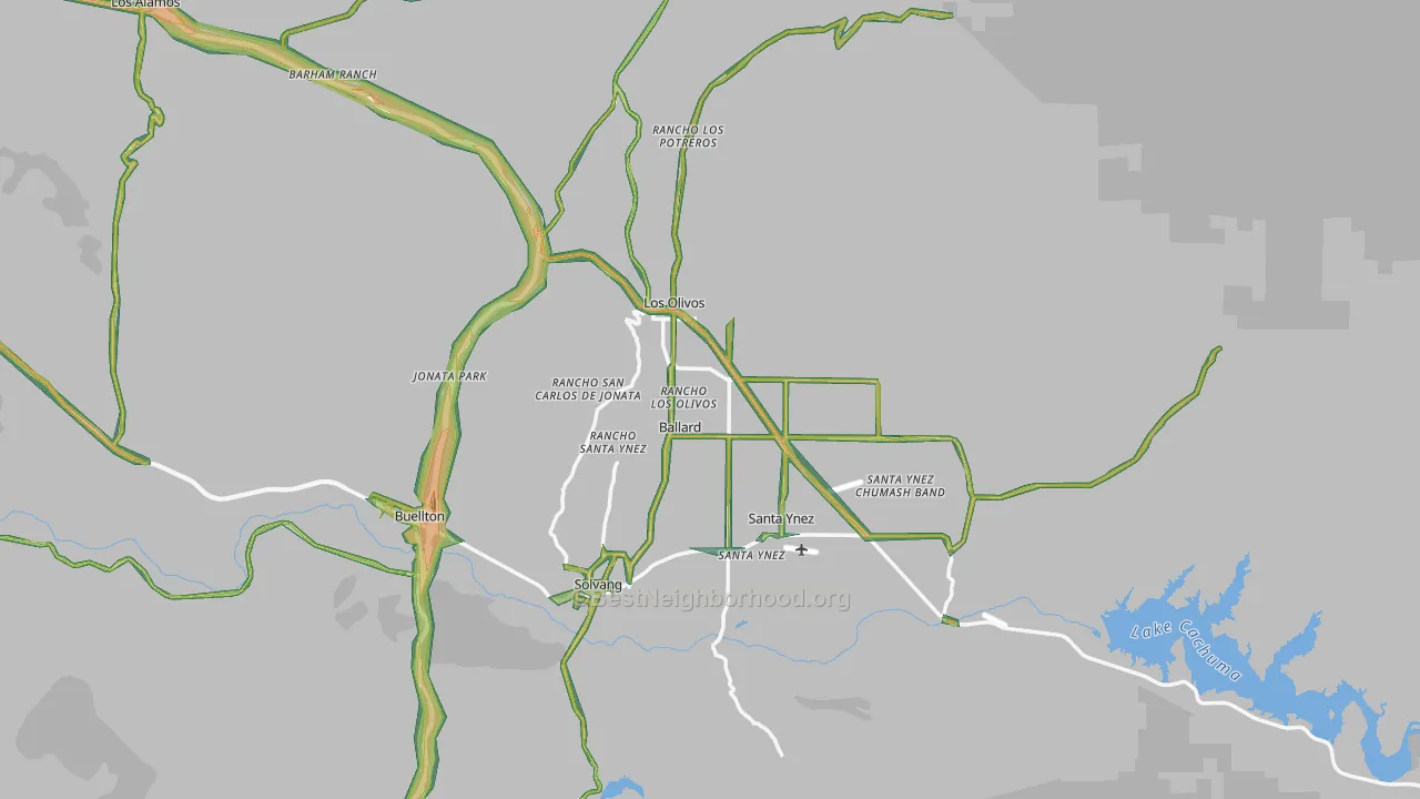 Santa Barbara County, CA Map of Noise Levels in Santa Barbara County