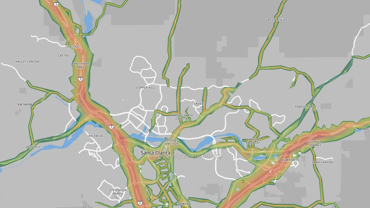 Santa Clarita, CA Map of Noise Levels in Santa Clarita