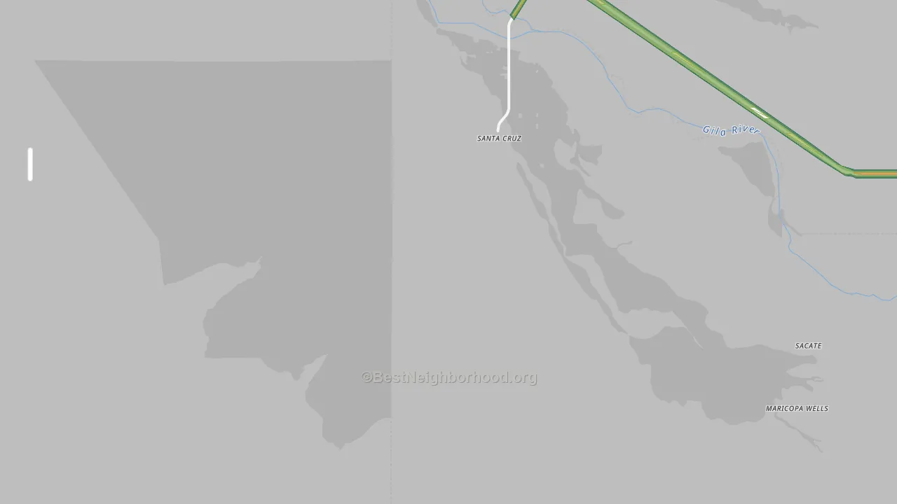 Santa Cruz, AZ Map of Noise Levels in Santa Cruz