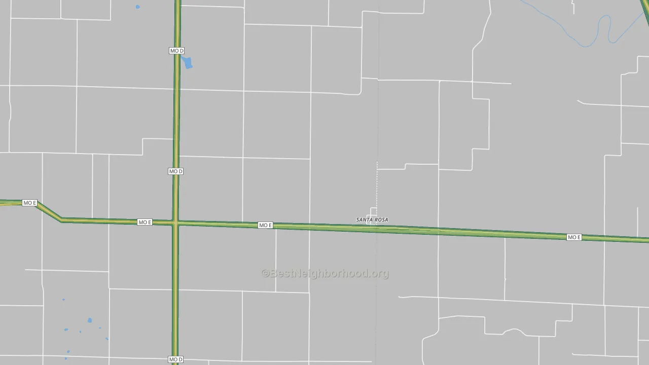 Santa Rosa, MO Map of Noise Levels in Santa Rosa
