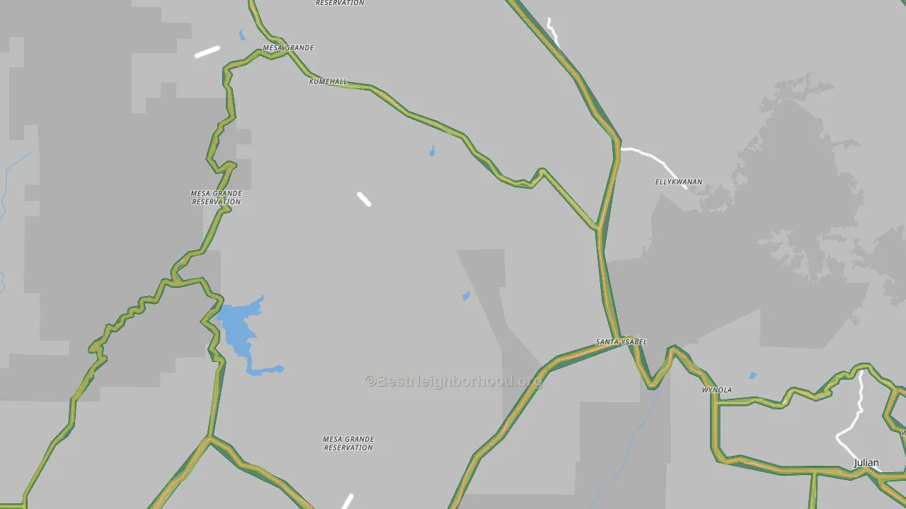 Santa Ysabel, CA Map of Noise Levels in Santa Ysabel