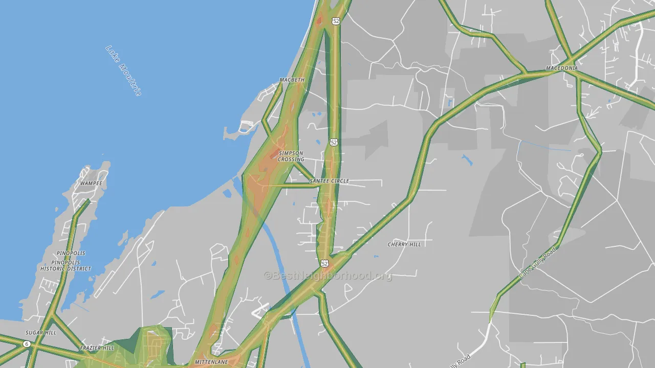 Santee Circle, SC Map of Noise Levels in Santee Circle