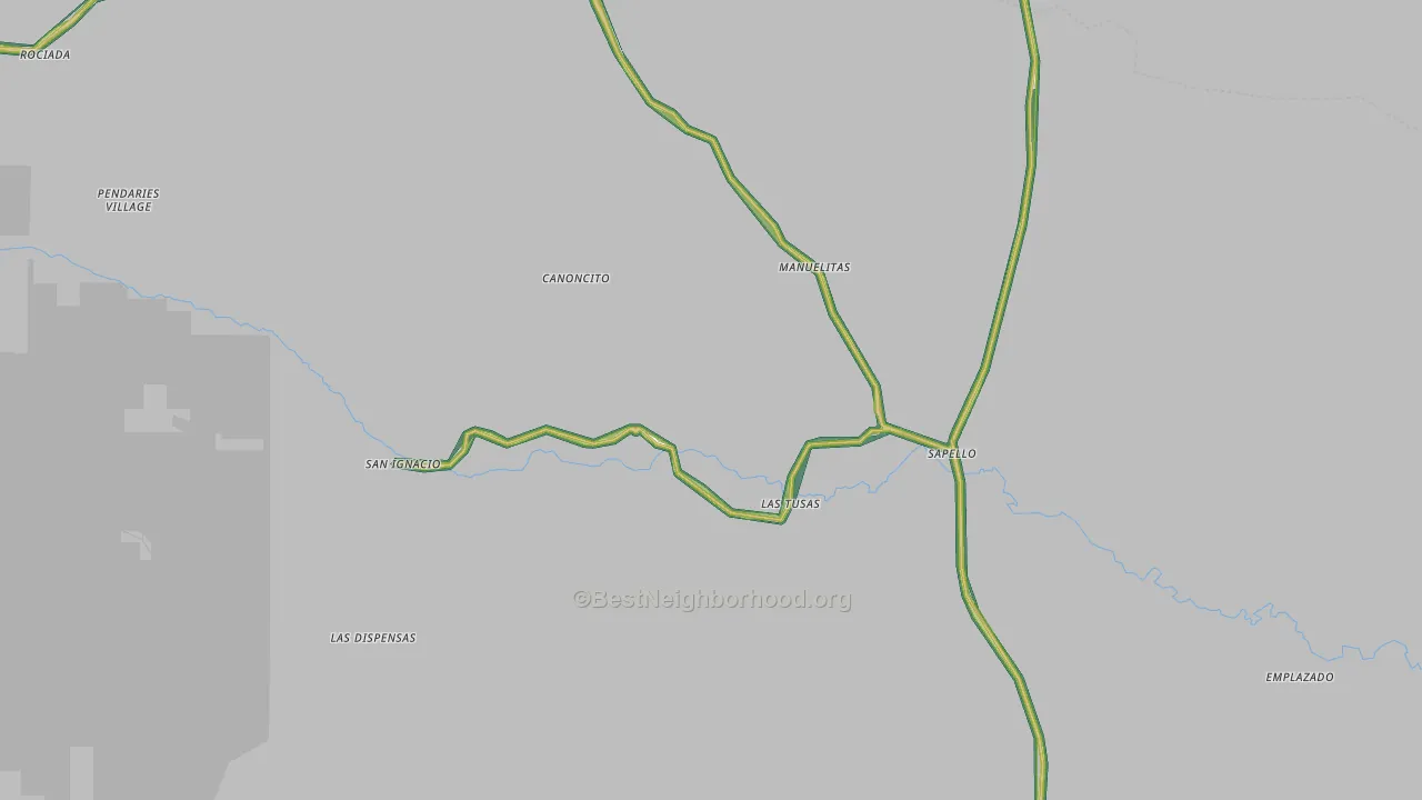 Sapello, NM Map of Noise Levels in Sapello