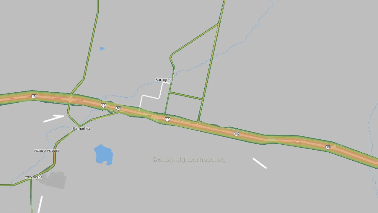 Saragosa, TX Map of Noise Levels in Saragosa