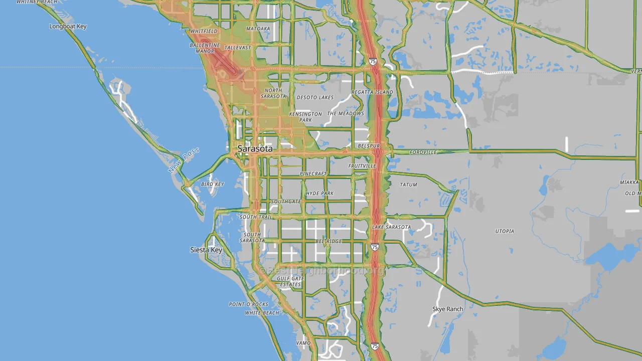 Sarasota, FL Map of Noise Levels in Sarasota