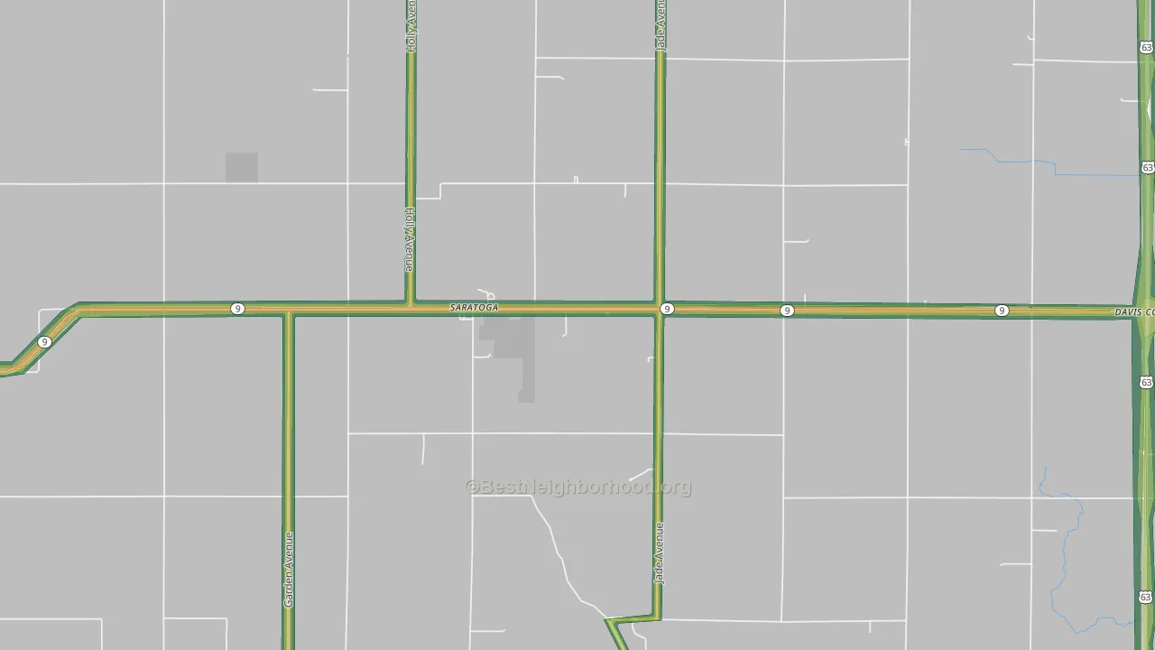 Saratoga, IA Map of Noise Levels in Saratoga