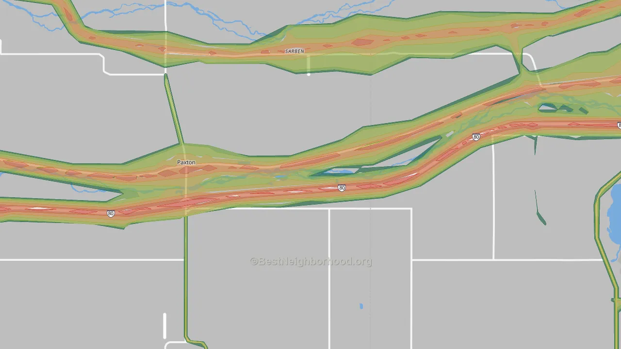 Sarben, NE Map of Noise Levels in Sarben