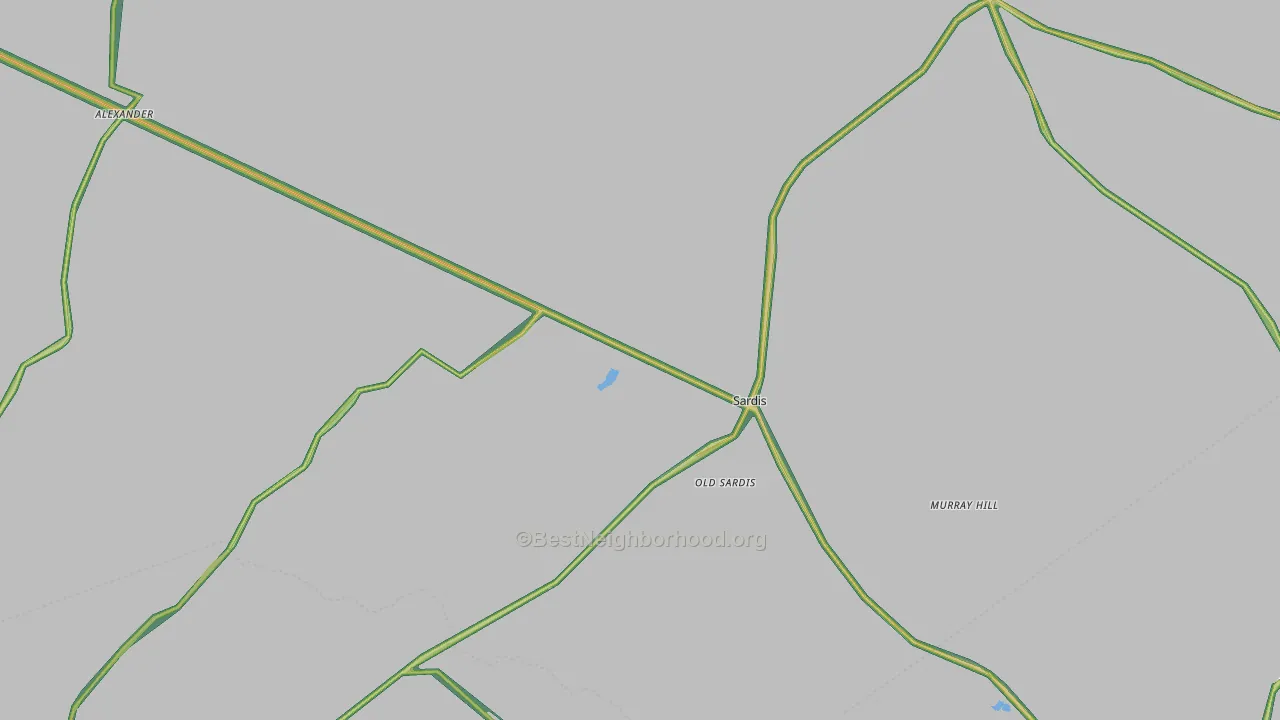 Sardis, GA Map of Noise Levels in Sardis