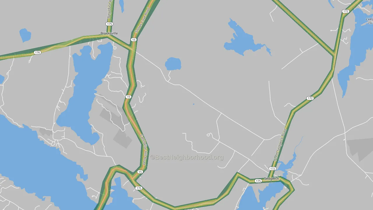 Sargentville, ME Map of Noise Levels in Sargentville