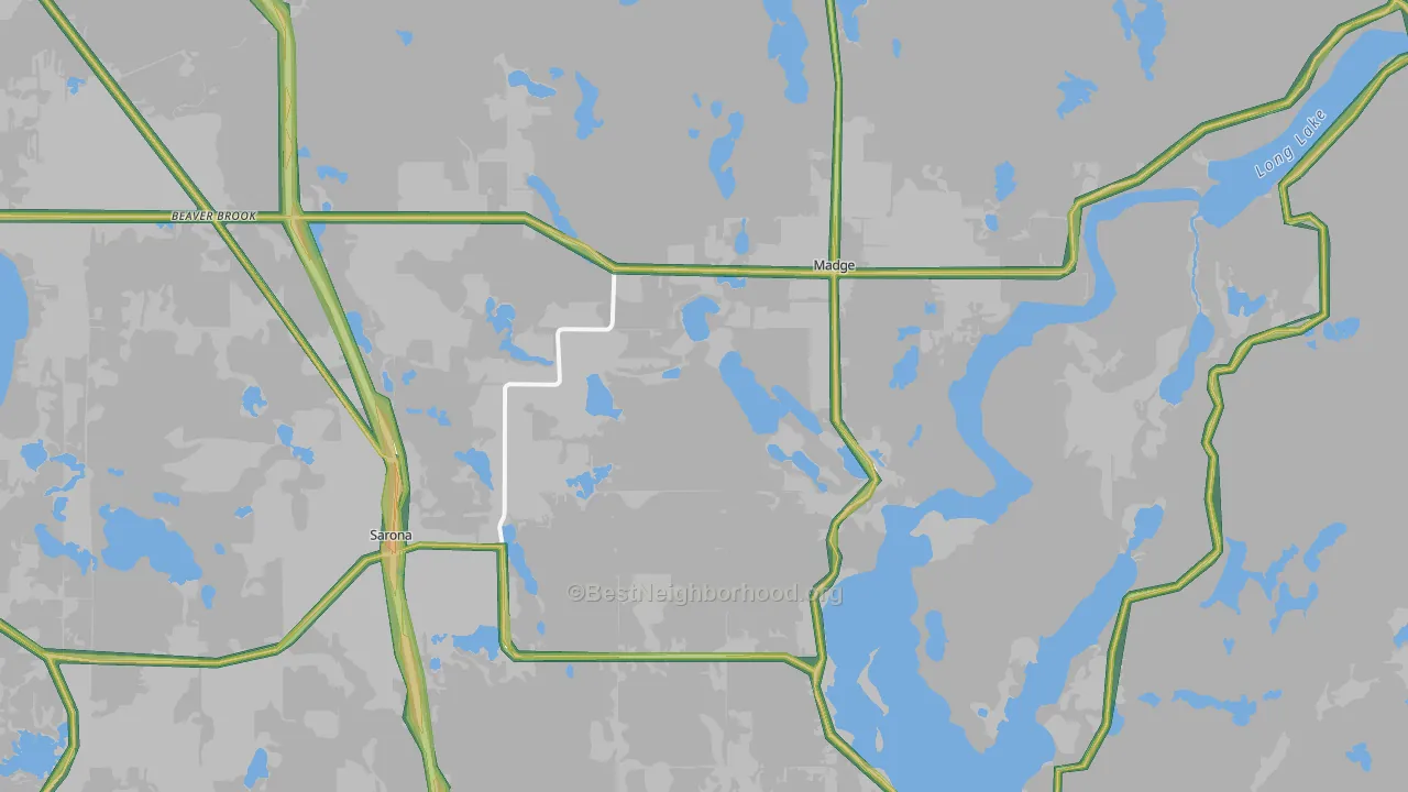 Sarona, WI Map of Noise Levels in Sarona