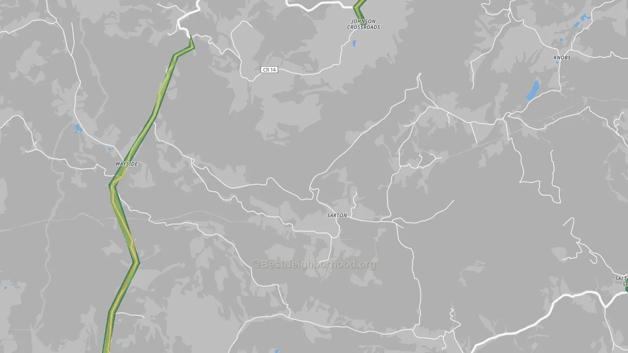 Sarton, WV Map of Noise Levels in Sarton