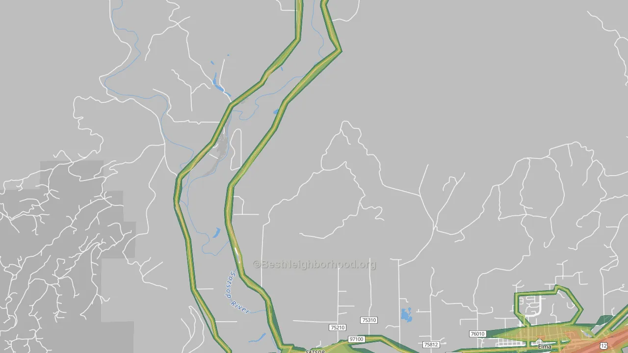 Satsop, WA Map of Noise Levels in Satsop