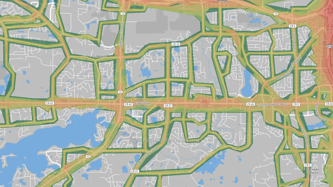 Savage, MN Map of Noise Levels in Savage