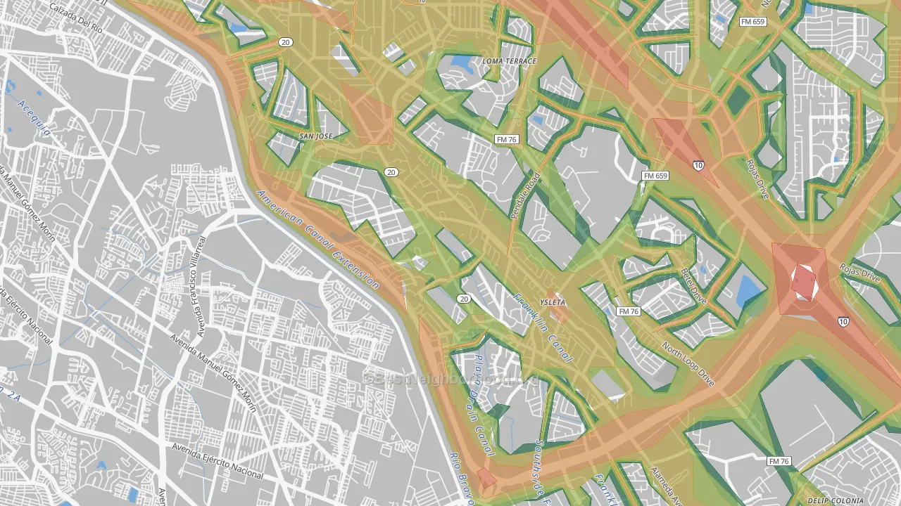 Save The Valley 21, El Paso, TX Map of Noise Levels in Save The Valley 21