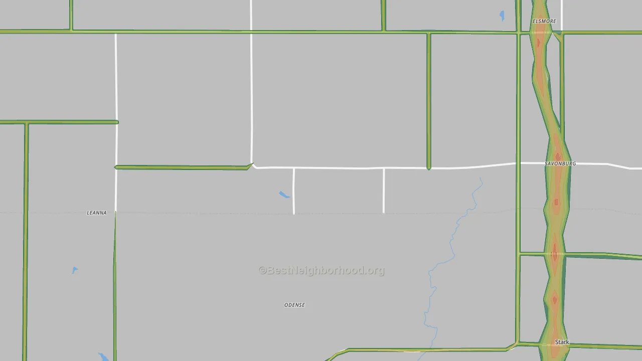 Savonburg, KS Map of Noise Levels in Savonburg