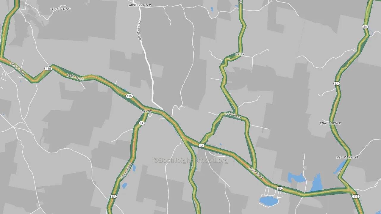 Savoy, MA Map of Noise Levels in Savoy