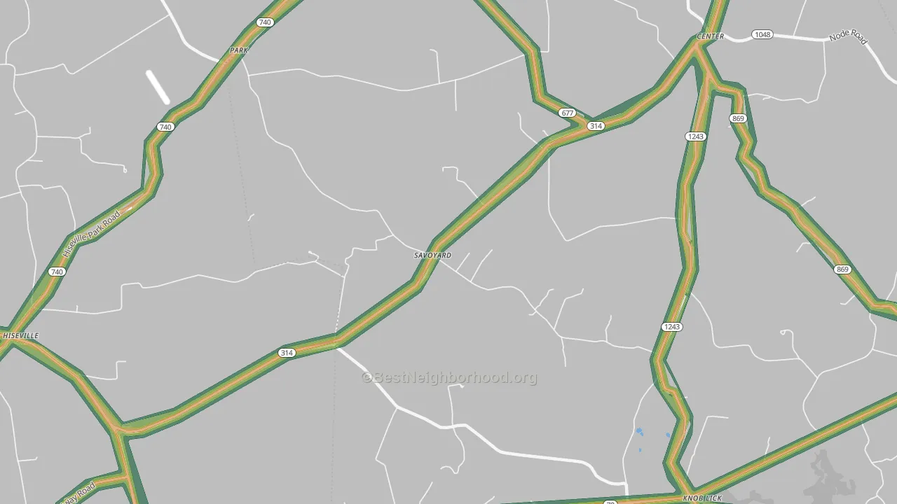 Savoyard, KY Map of Noise Levels in Savoyard