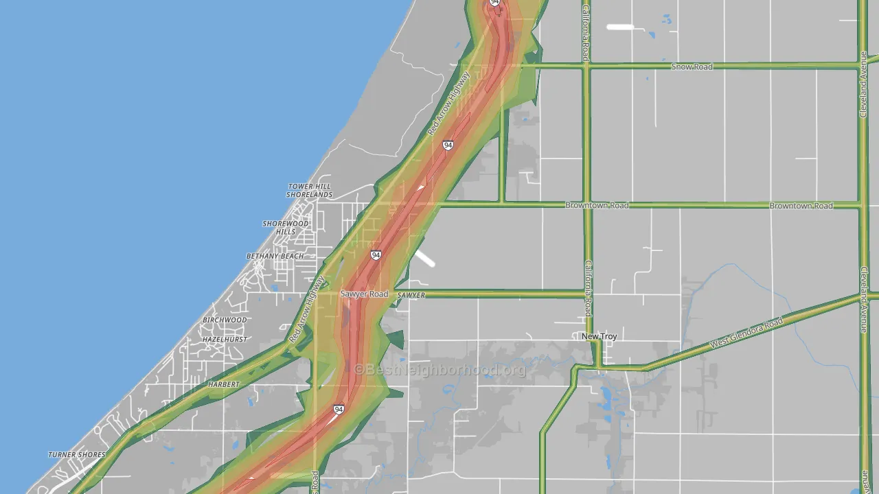 Sawyer, MI Map of Noise Levels in Sawyer