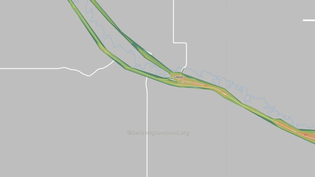 Sawyer, ND Map of Noise Levels in Sawyer