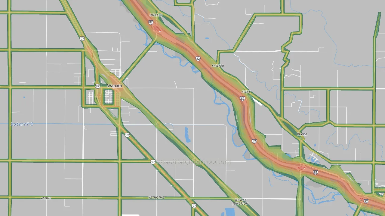 Sawyer, WA Map of Noise Levels in Sawyer
