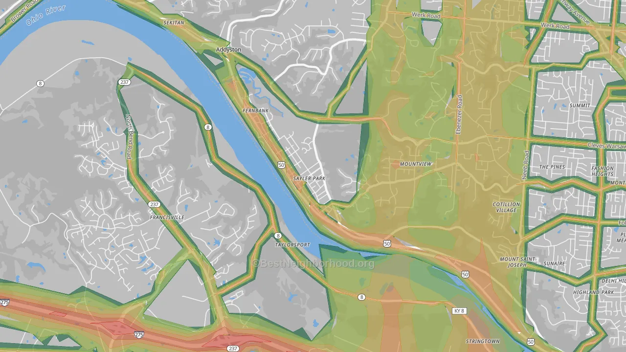 Sayler Park, Cincinnati, OH Map of Noise Levels in Sayler Park