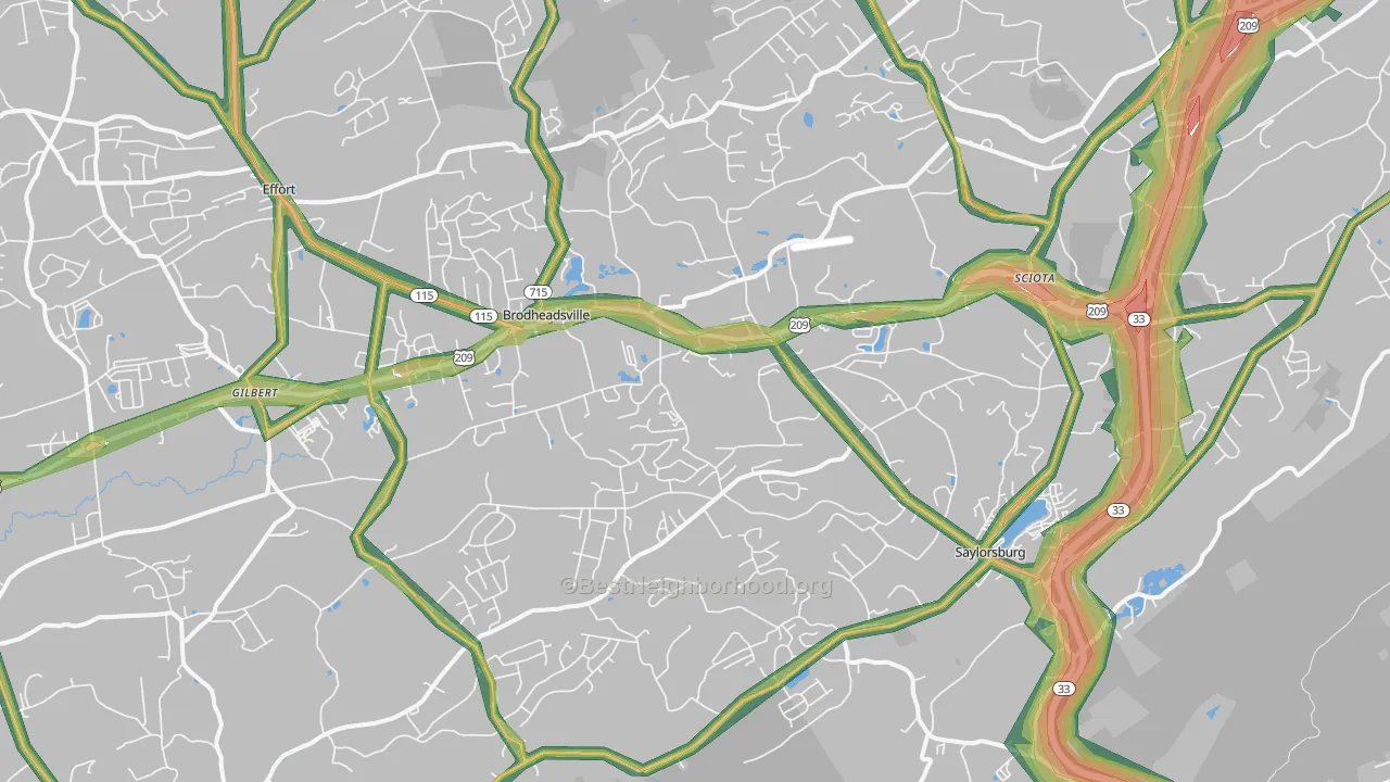 Saylorsburg, PA Map of Noise Levels in Saylorsburg