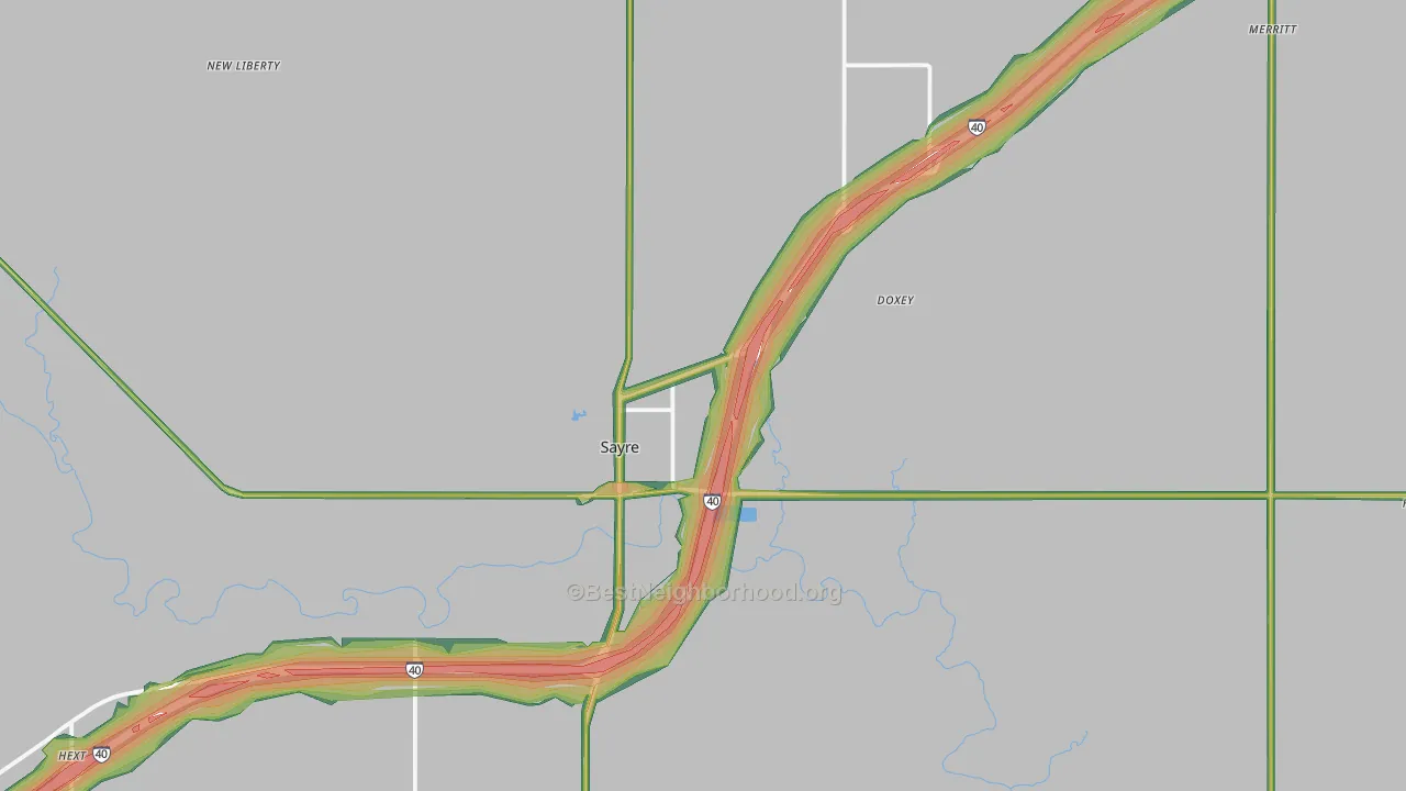 Sayre, OK Map of Noise Levels in Sayre