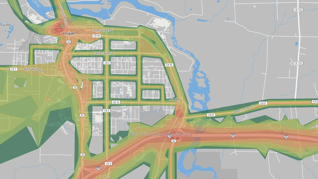 Scanlon, MN Map of Noise Levels in Scanlon