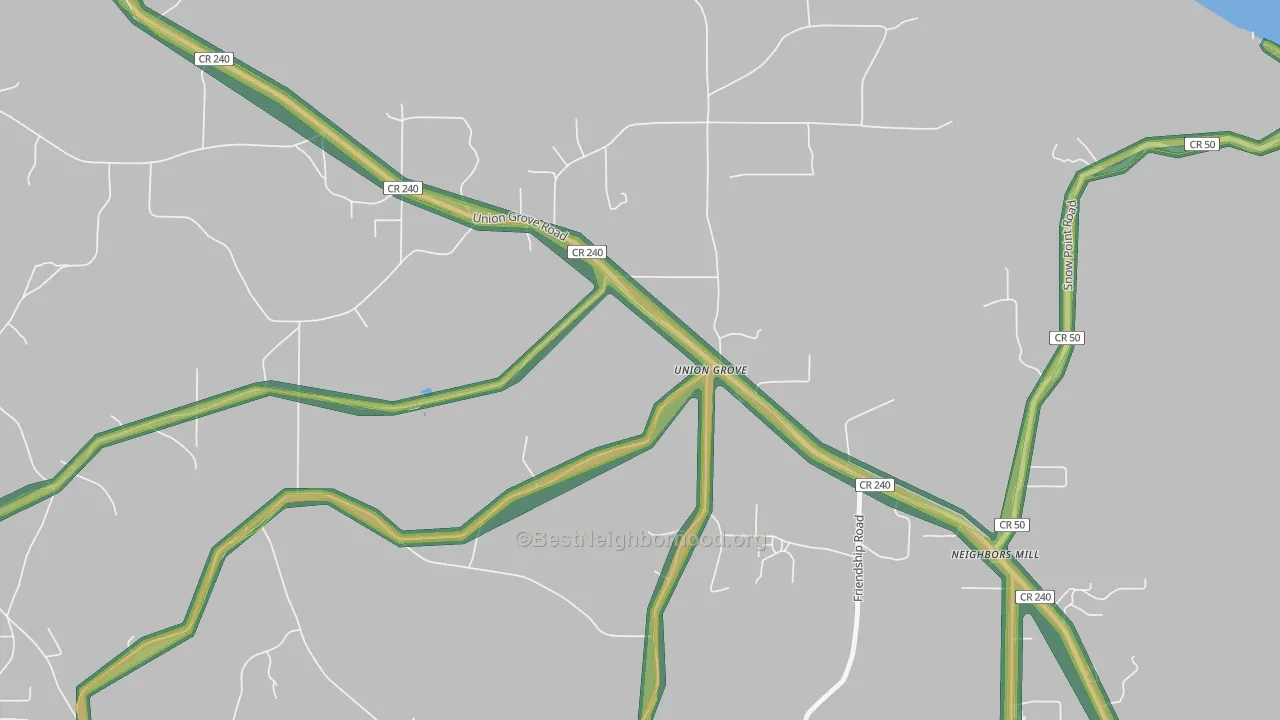 Scant City, AL Map of Noise Levels in Scant City
