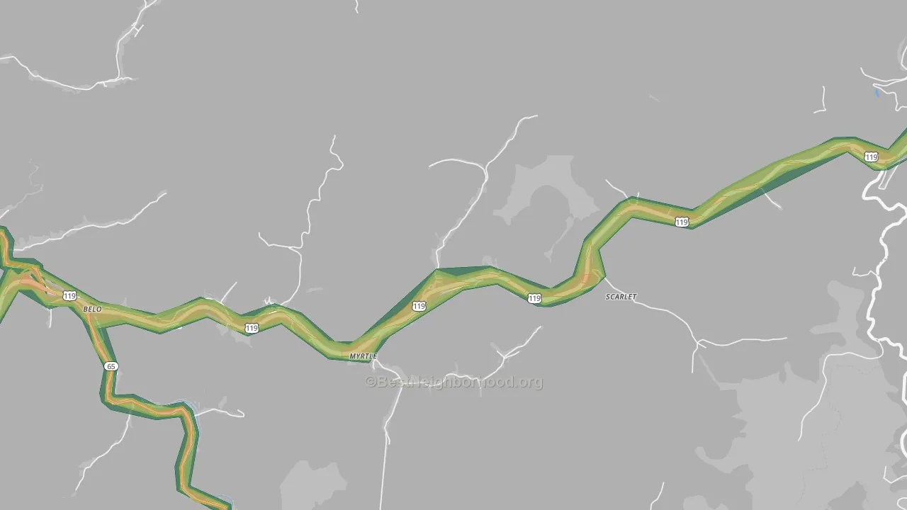 Scarlet, WV Map of Noise Levels in Scarlet