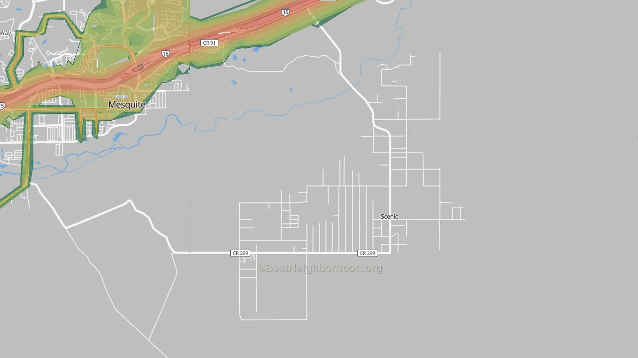 Scenic, AZ Map of Noise Levels in Scenic
