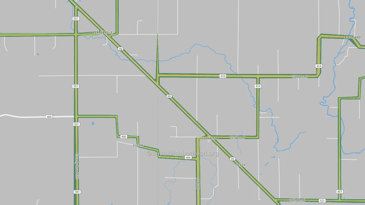 Schaffer, MI Map of Noise Levels in Schaffer
