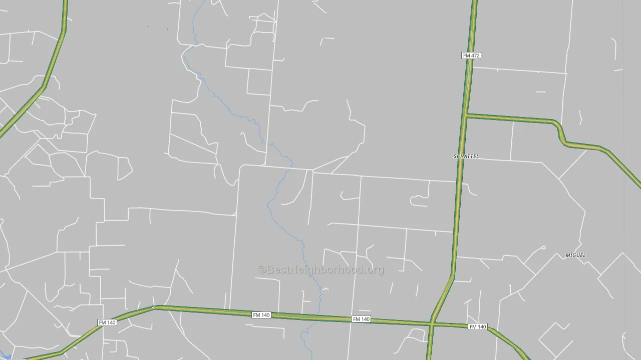 Schattel, TX Map of Noise Levels in Schattel