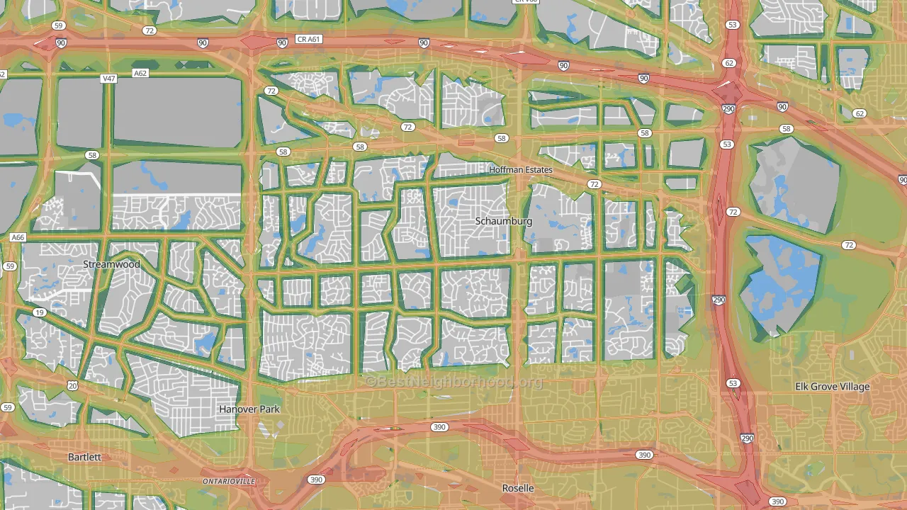 Schaumburg, IL Map of Noise Levels in Schaumburg