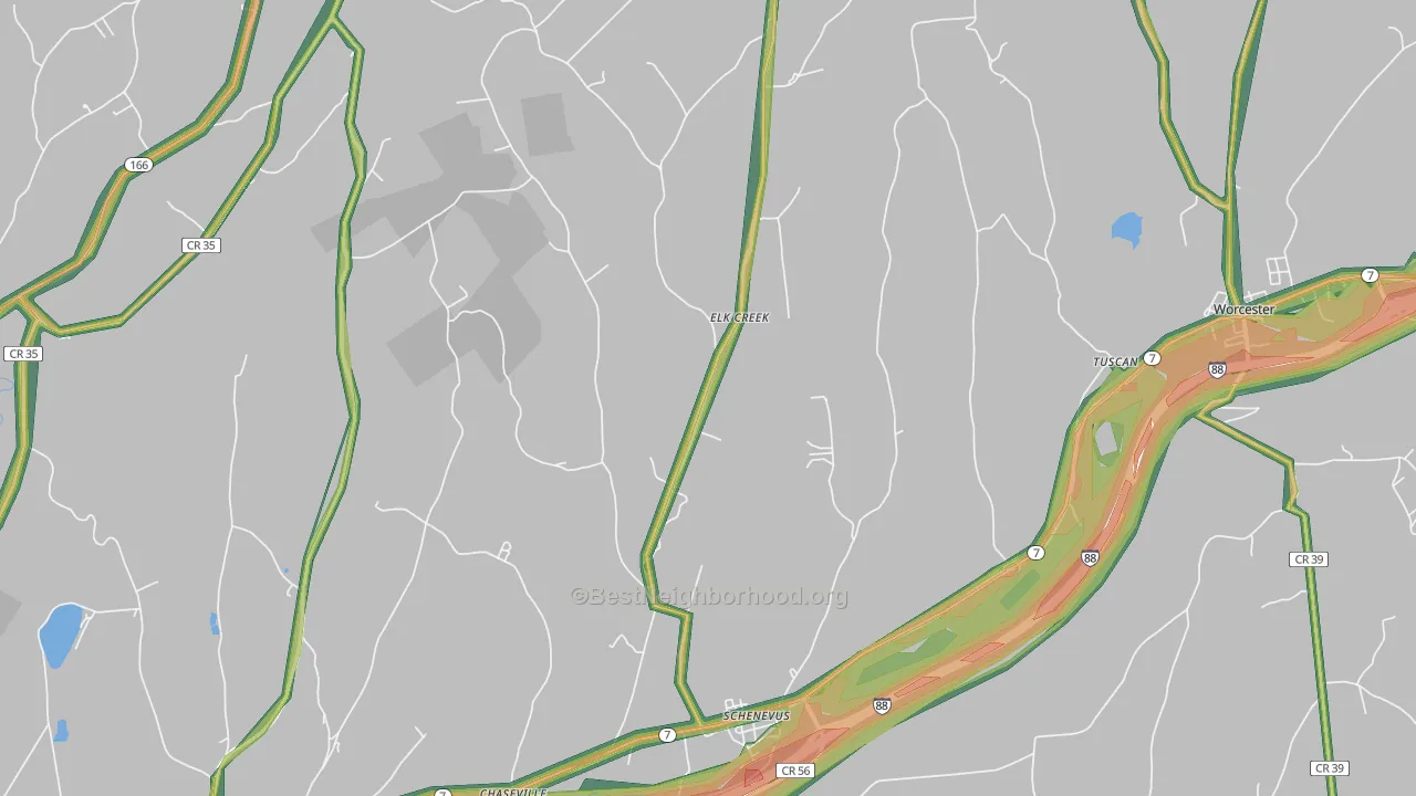 Schenevus, NY Map of Noise Levels in Schenevus
