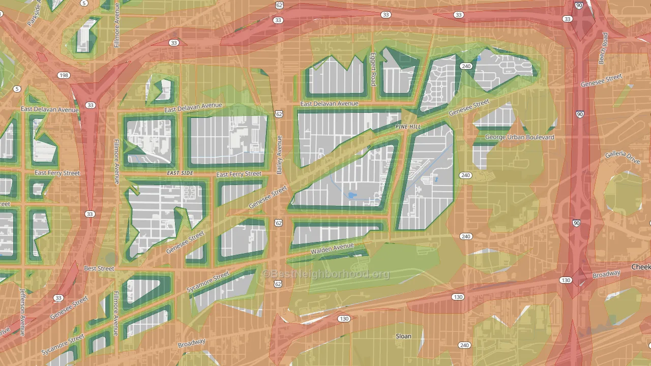Schiller Park, Buffalo, NY Map of Noise Levels in Schiller Park