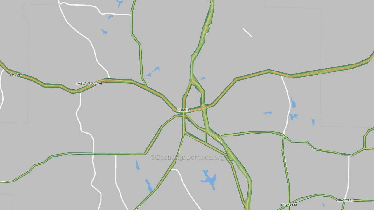 Schley County, GA Map of Noise Levels in Schley County