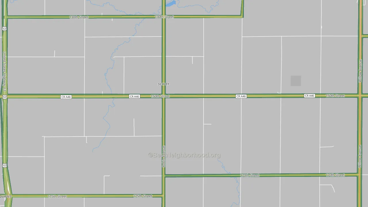 Schley, IA Map of Noise Levels in Schley