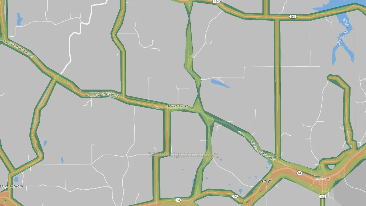 Schnellville, IN Map of Noise Levels in Schnellville
