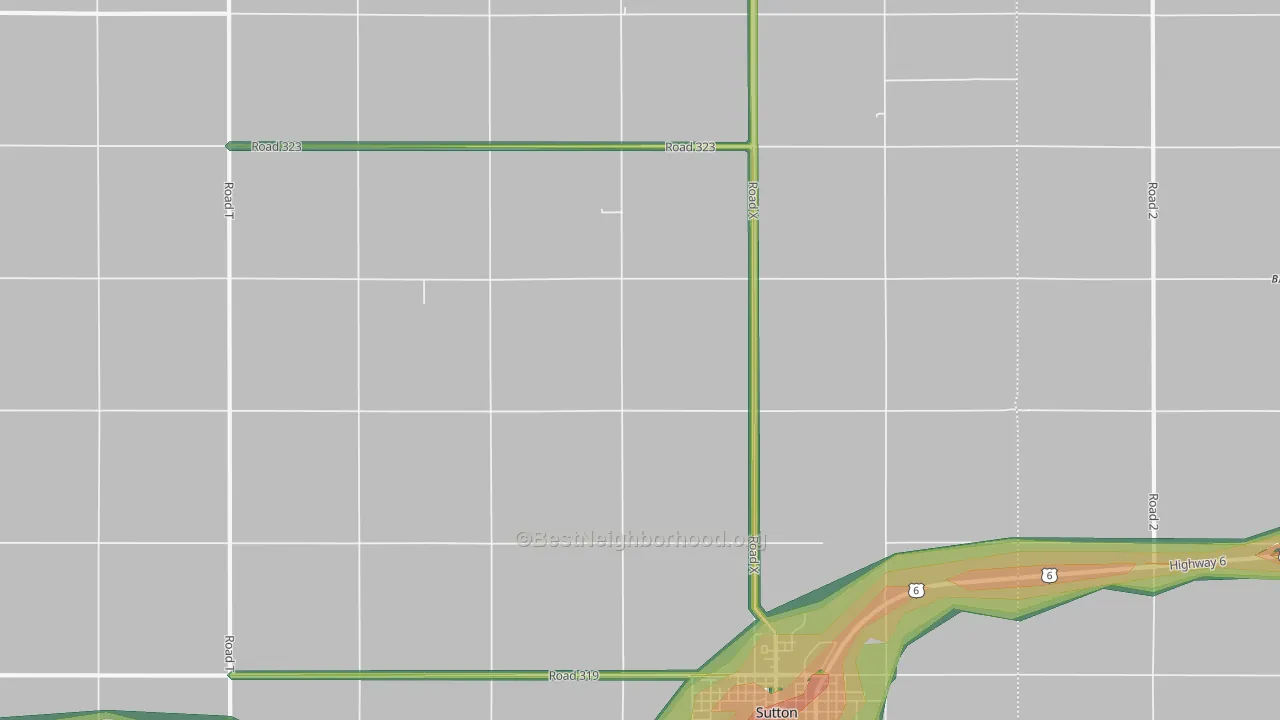 School Creek, NE Map of Noise Levels in School Creek