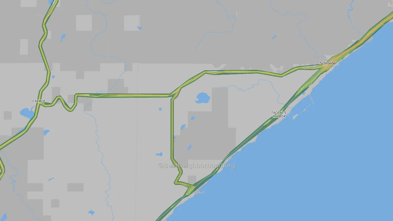 Schroeder, MN Map of Noise Levels in Schroeder
