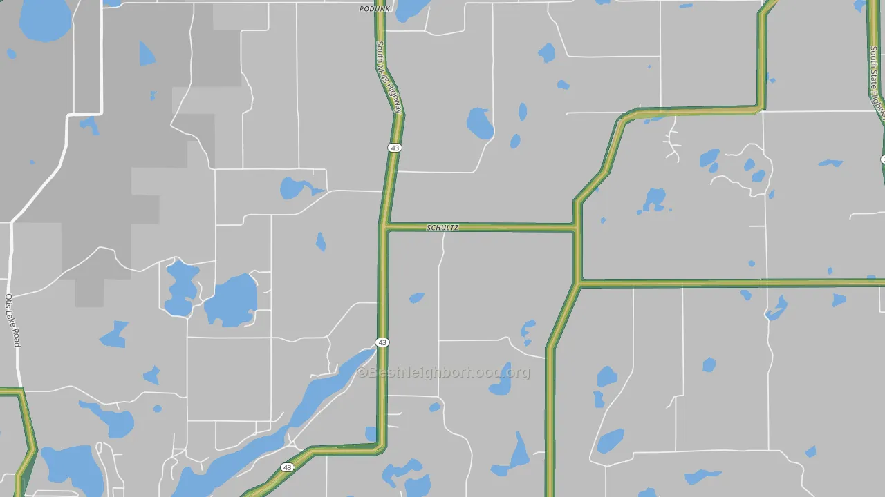 Schultz, MI Map of Noise Levels in Schultz