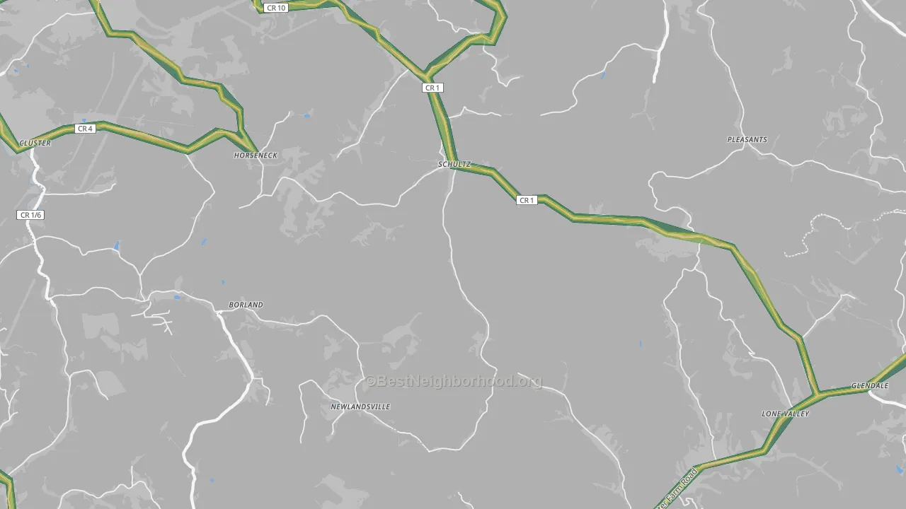 Schultz, WV Map of Noise Levels in Schultz