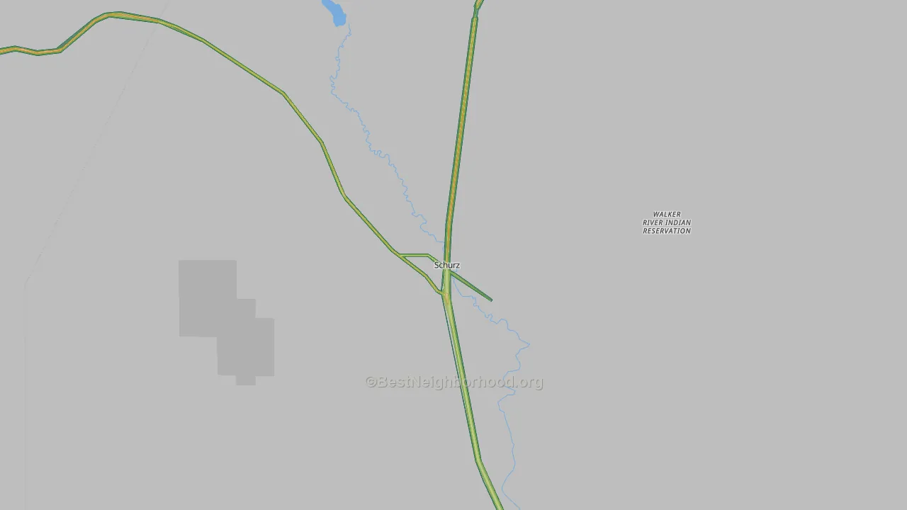Schurz, NV Map of Noise Levels in Schurz