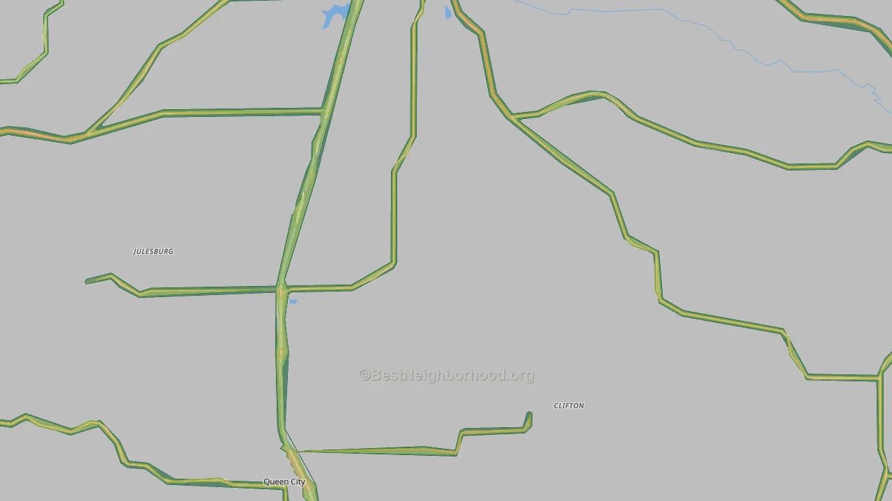 Schuyler County, MO Map of Noise Levels in Schuyler County