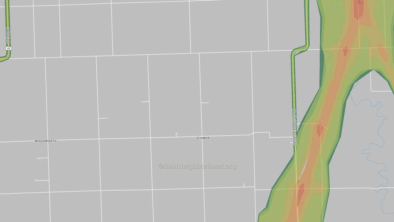Schwer, IL Map of Noise Levels in Schwer