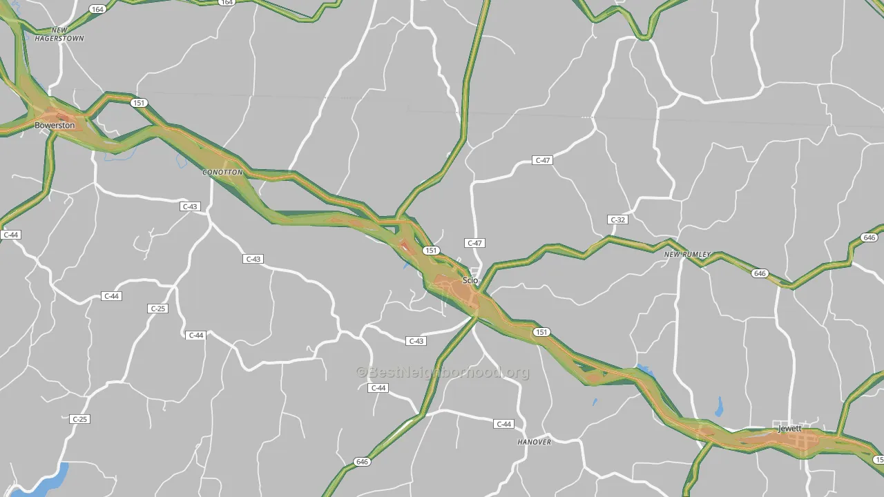 Scio, OH Map of Noise Levels in Scio